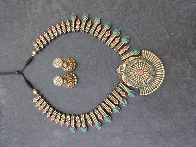 Abinaya Multi Color Terracotta Necklace Set - View 5