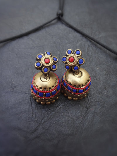 Ananya Blue & Red Terracotta Necklace Set