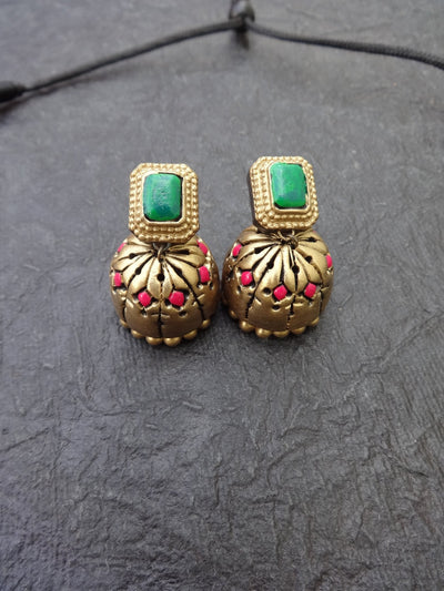 Bhoomika Pink & Gold Terracotta Necklace Set
