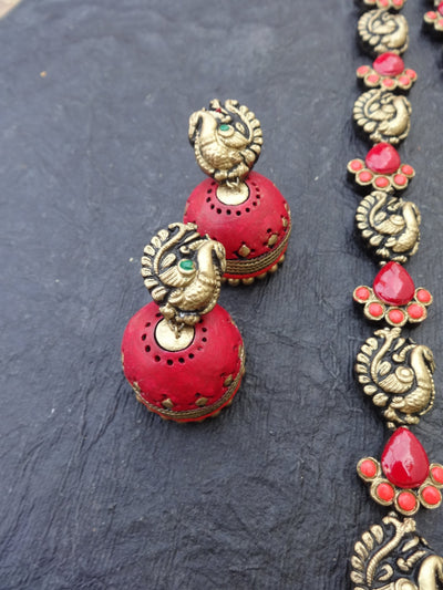 Charumathi Multi Color Terracotta Necklace Set