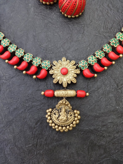 Chithira Multi Color Terracotta Necklace Set