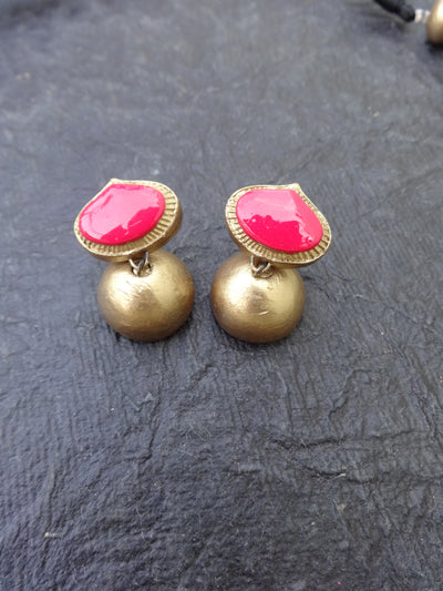 Indus Terracotta Darshini — Pink & Gold Necklace Set