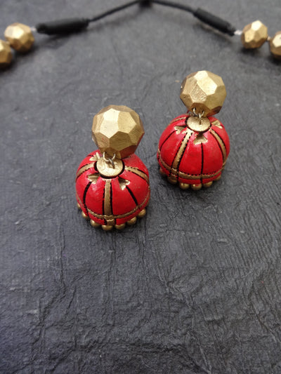 Devika Antique Gold Terracotta Necklace Set