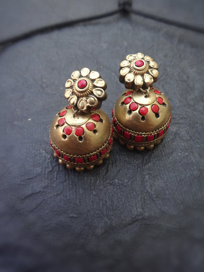 Gowri Red & Gold Terracotta Choker Set - View 4