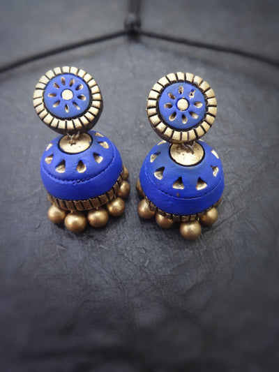 Kalpana Blue & Gold Terracotta Necklace Set
