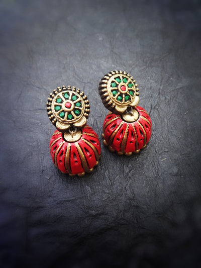 Kaveri Red & Gold Terracotta Choker Set - View 2