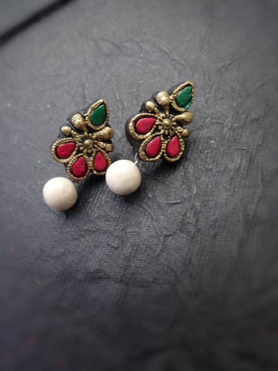 Malar Pink & Gold Terracotta Necklace Set