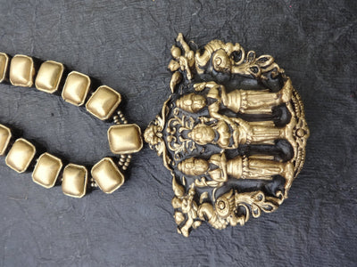 Oleli Antique Gold Terracotta Necklace Set - View 4