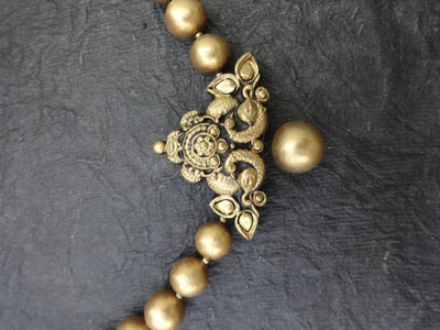 Oleli Antique Gold Terracotta Necklace Set - View 7