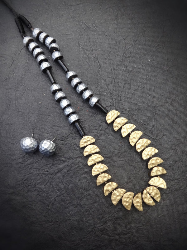 Oorvasi Antique Gold Terracotta Necklace Set