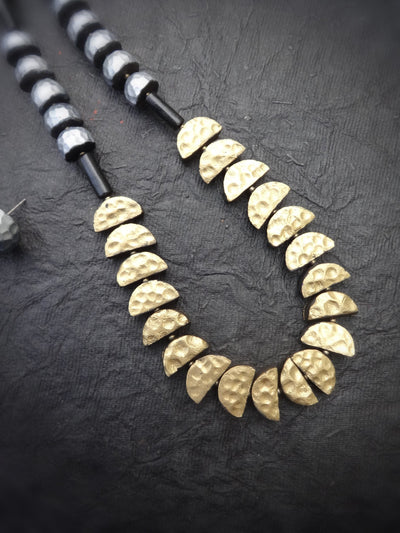 Oorvasi Antique Gold Terracotta Necklace Set - View 2