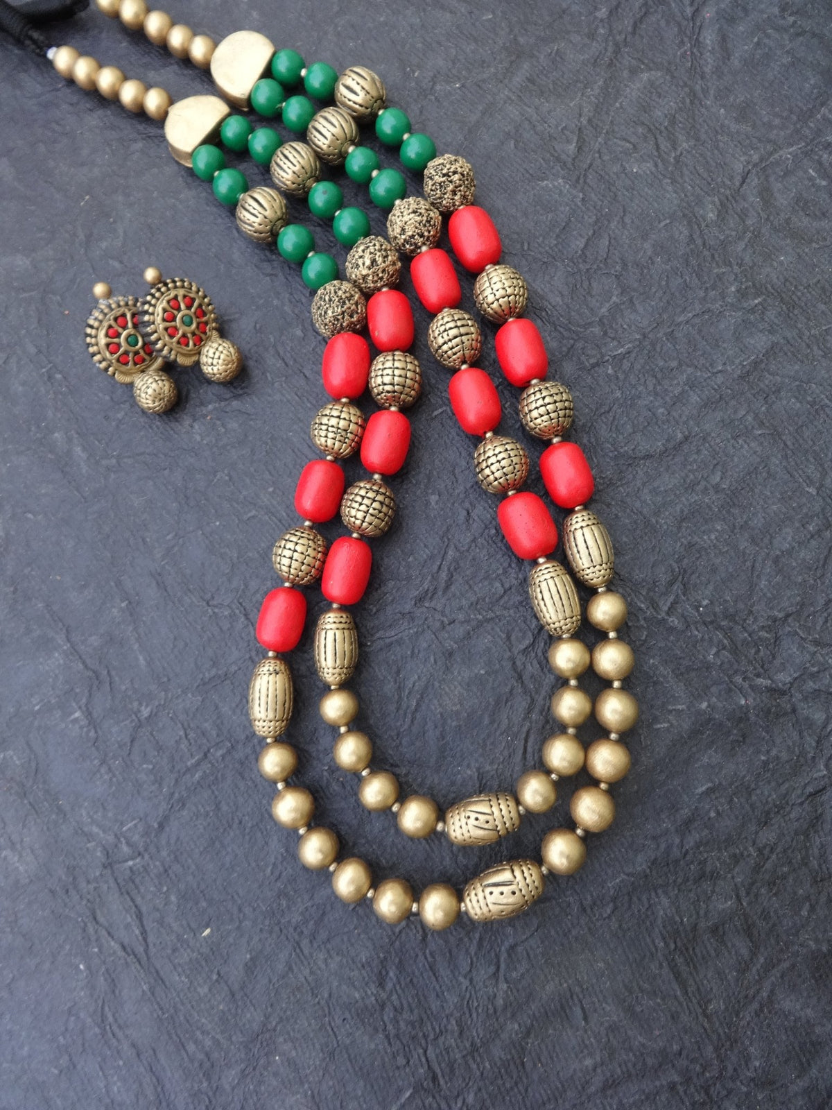 Parimala Multi Color Terracotta Necklace Set - View 2
