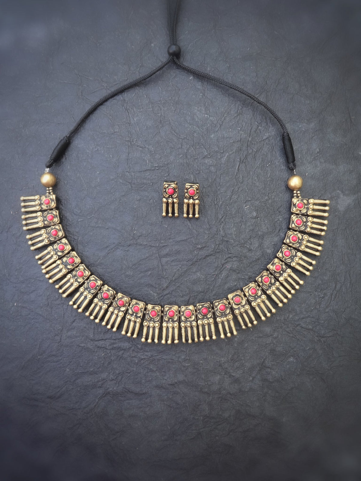 Parvathi Multi Color Terracotta Necklace Set - View 2