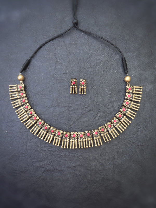 Parvathi Multi Color Terracotta Necklace Set - View 2