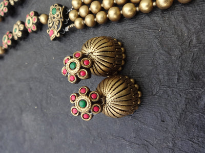 Pushpa Multi Color Terracotta Necklace Set