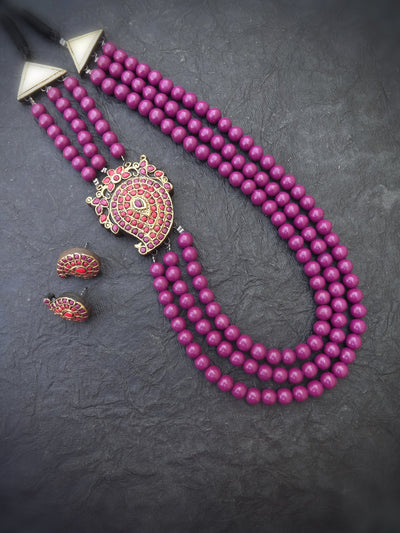 Radha Pink & Gold Terracotta Choker Set