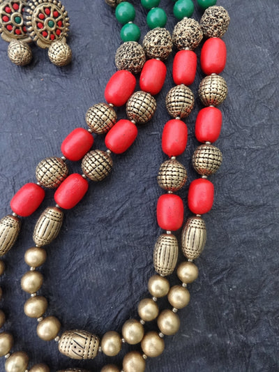 Indus Terracotta Parimala — Multi Color Necklace Set