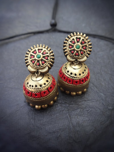 Rani Red & Gold Terracotta Necklace Set