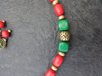 Shalini Pink & Gold Terracotta Choker Set - View 6