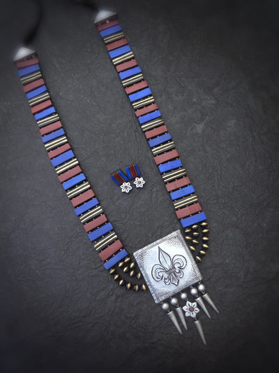 Thamizh Multi Color Terracotta Necklace Set - View 2