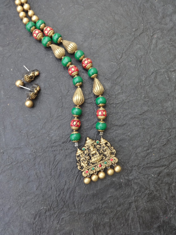 Thilaga Multi Color Terracotta Necklace Set - View 2