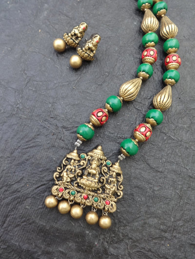Thilaga Multi Color Terracotta Necklace Set - View 3