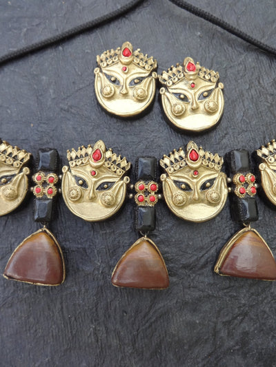 Urmila Antique Gold Terracotta Necklace Set - View 3