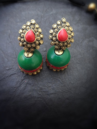 Valli Red & Green Terracotta Choker Set - View 3