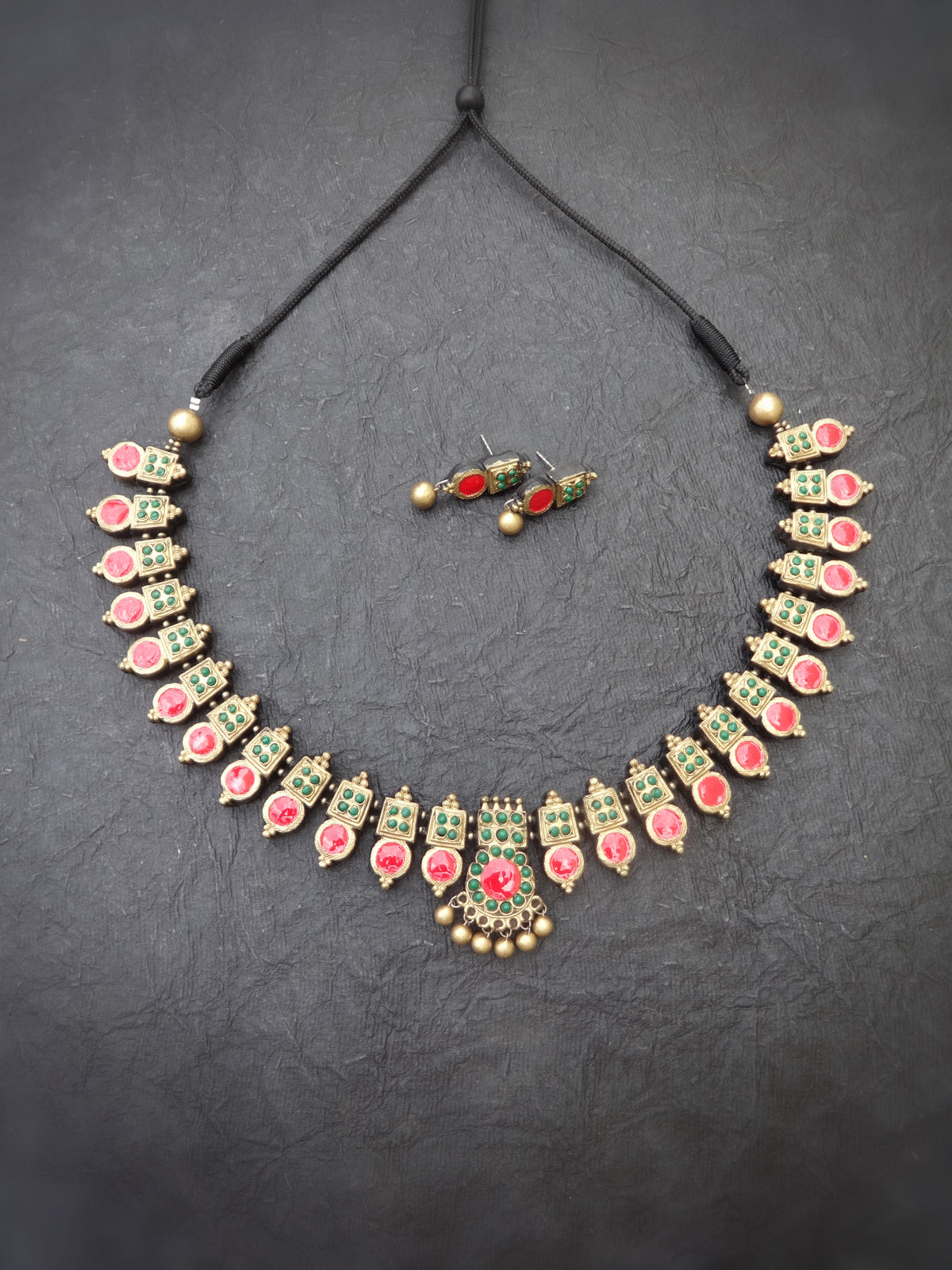 Indus Terracotta Gayathri — Multi Color Necklace Set