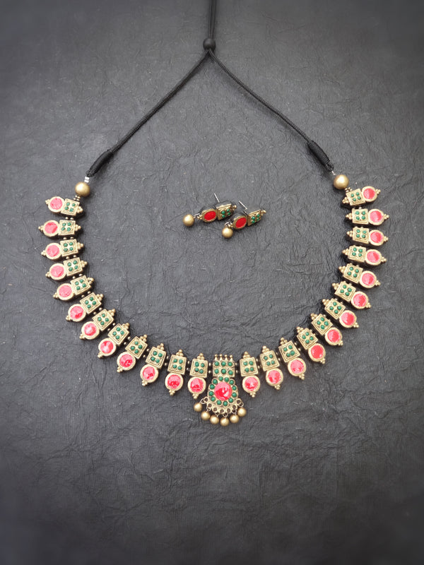 Indus Terracotta Gayathri — Multi Color Necklace Set