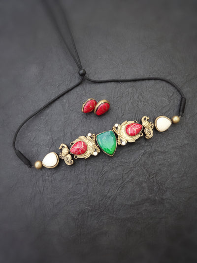 Indus Terracotta Abinaya — Multi Color Necklace Set
