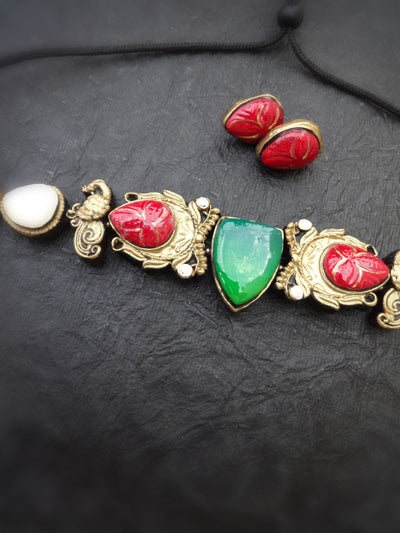 Indus Terracotta Abinaya — Multi Color Necklace Set