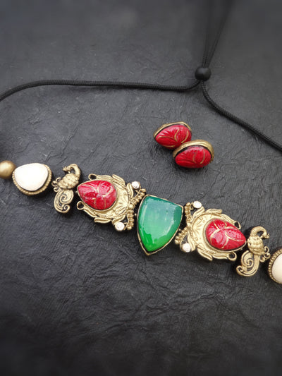 Indus Terracotta Abinaya — Multi Color Necklace Set