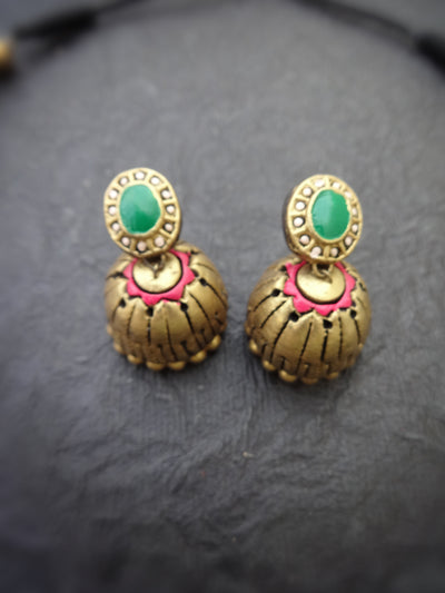 Indus Terracotta Hamsini — Pink & Gold Necklace Set