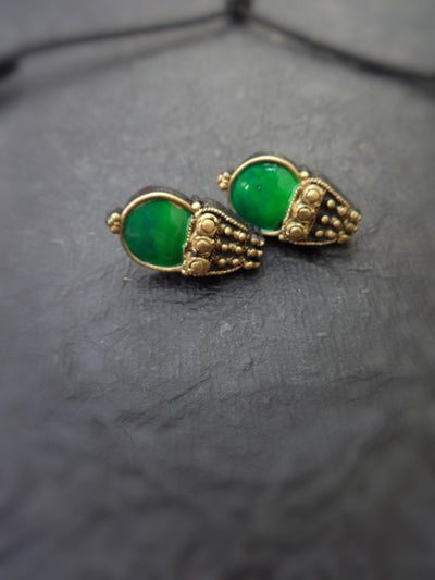 Indus Terracotta Isai — Green & Gold Necklace Set