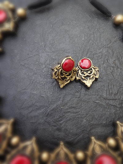 Indus Terracotta Jayanthi — Pink & Gold Necklace Set