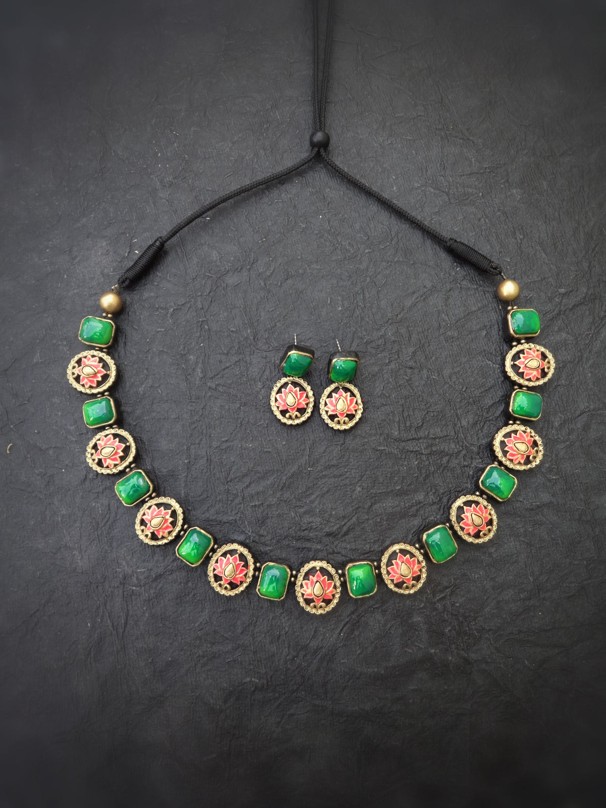 Indus Terracotta Kokila — Multi Color Necklace Set
