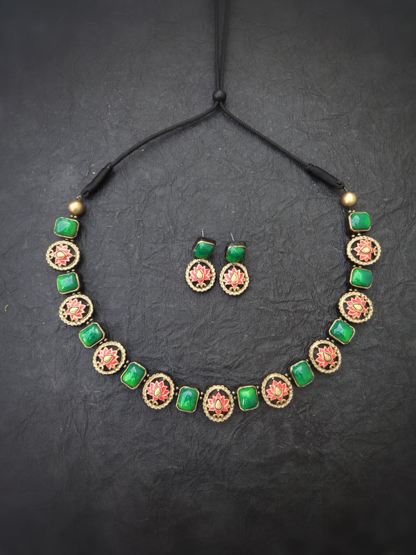 Indus Terracotta Kokila — Multi Color Necklace Set