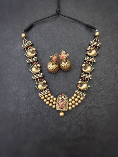 Indus Terracotta Mohana — Antique Gold Necklace Set