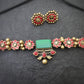 Indus Terracotta Aira — red & Gold Necklace Set
