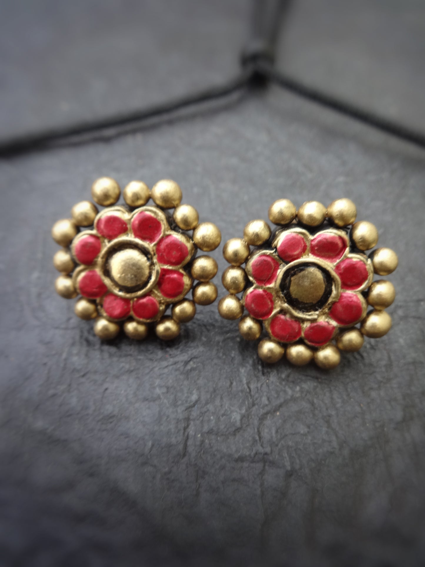 Indus Terracotta Aira — red & Gold Necklace Set