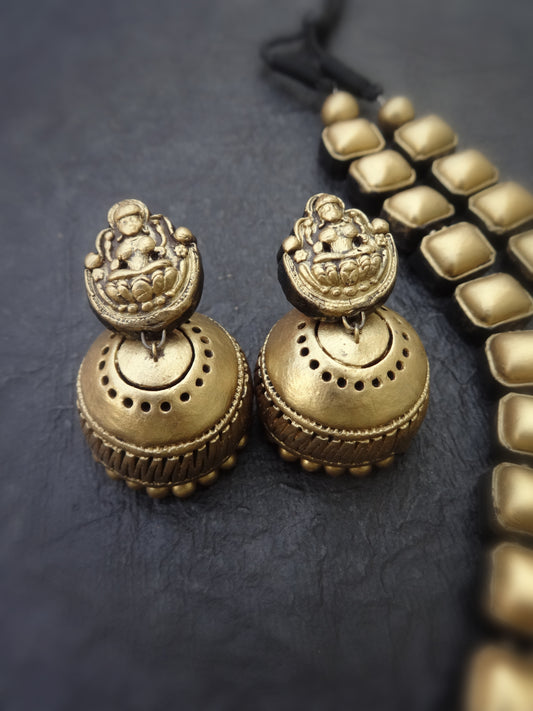 Indus Terracotta Dia — red & Gold Necklace Set