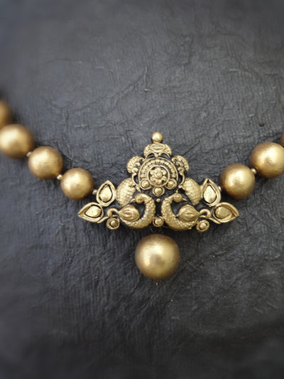 Indus Terracotta Oleli — Antique Gold Necklace Set