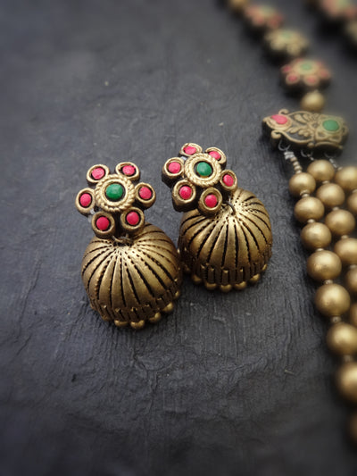 Indus Terracotta Pushpa — Multi Color Necklace Set