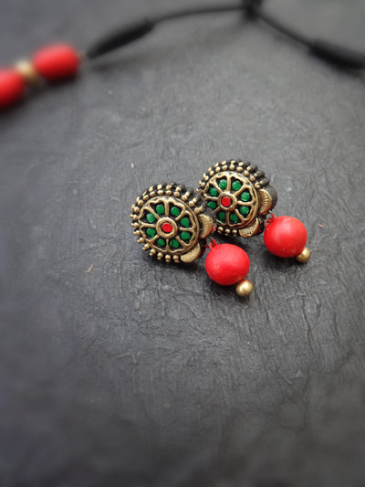 Indus Terracotta Shalini — Pink & Gold Choker Set
