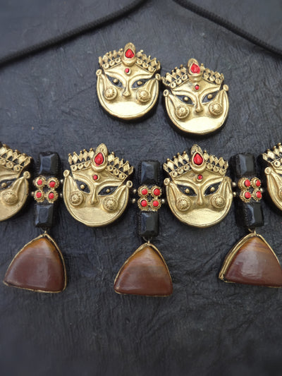 Indus Terracotta Urmila — Antique Gold Necklace Set