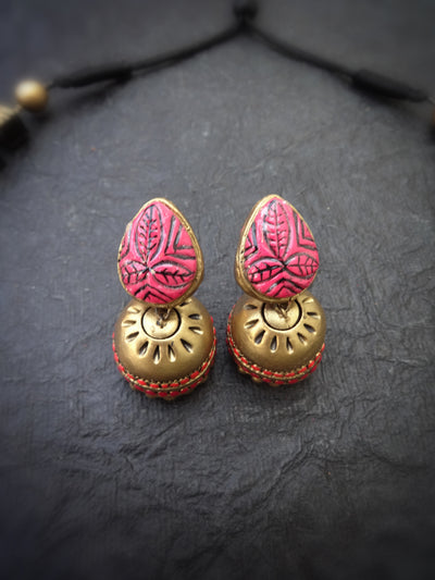 Indus Terracotta Brindha — Pink & Gold Choker Set