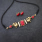 Indus Terracotta Thoorigai — wine & Gold Necklace Set