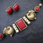 Indus Terracotta Thoorigai — wine & Gold Necklace Set