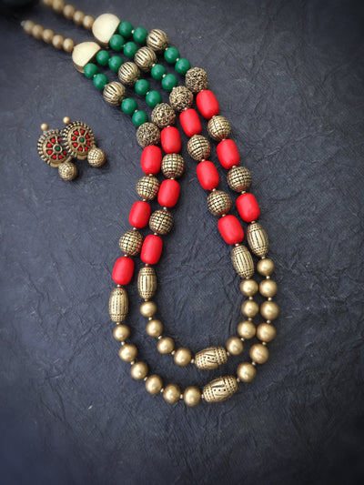 Indus Terracotta Parimala — Multi Color Necklace Set